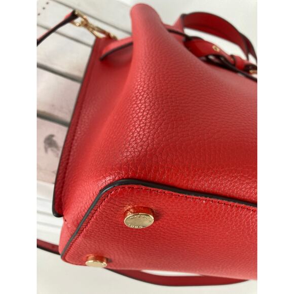MICHAEL KORS LARGE RED PEBBLED LEATHER CROSSBODY BAG - Picture 7 of 15